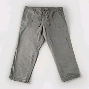 LL Bean Mens Pants XXL Green Sunwashed Chino Stretch Hiking Casual Drawstring